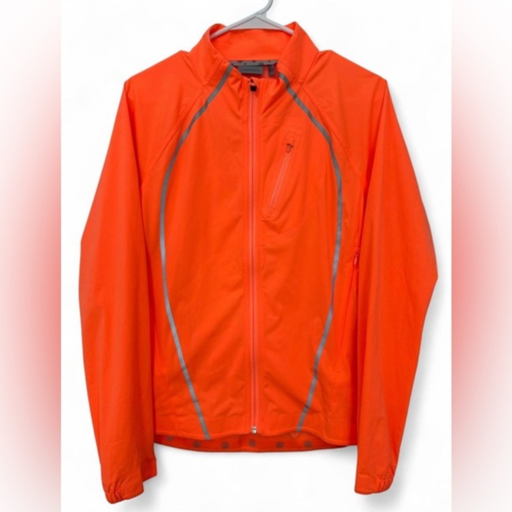 NWOT Women Athleta Frontrunner Reflective Windbreaker‎ Jacket Medium Neon Zip Up